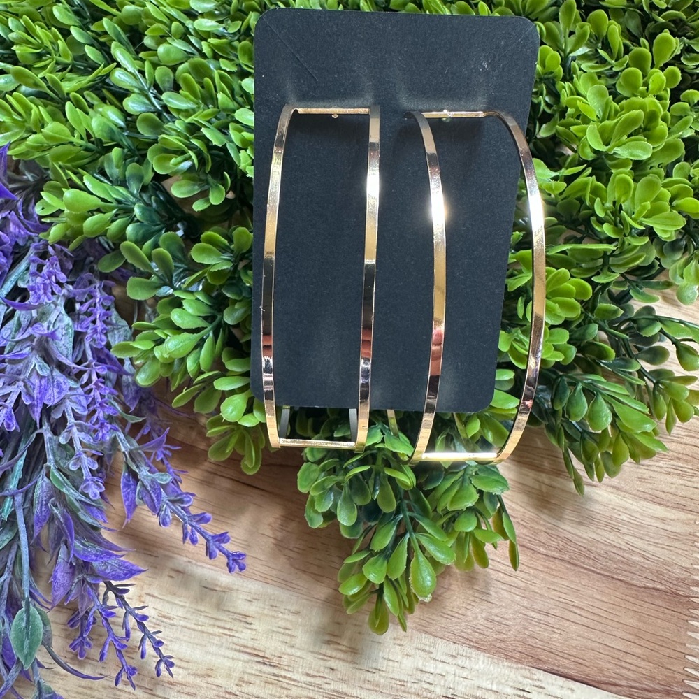 Large Gold Geometric Hoop Earrings